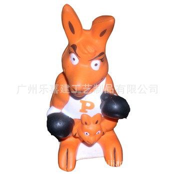 热销产品 乐喜建厂家直销：PU卡通袋鼠玩具  拳击手卡通袋鼠 PU仿真动物