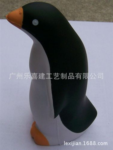 PU動物 樂喜建廠家生產(chǎn)：PU企鵝 呆頭企鵝促銷禮品 PU卡通企鵝玩具禮品原始圖片2
