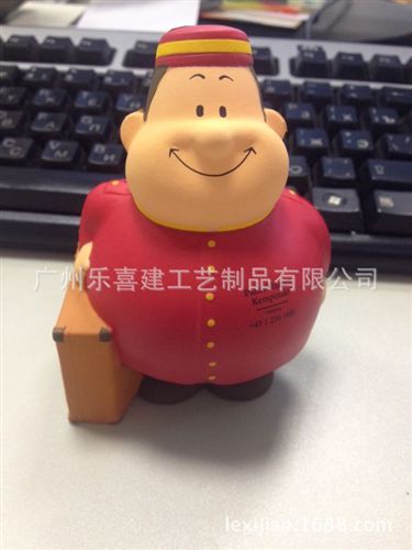 PU人物 樂喜建市場熱銷：PU工人 PU工人公仔 環(huán)保mdPU發(fā)泡卡通玩具