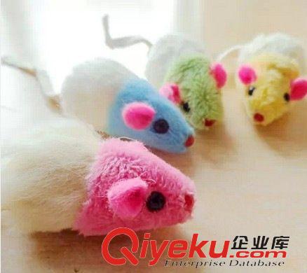 貓咪用品 廠家熱銷 2英寸假毛兔皮貓玩具 激光兔皮老鼠 兔皮寵物玩具原始圖片2