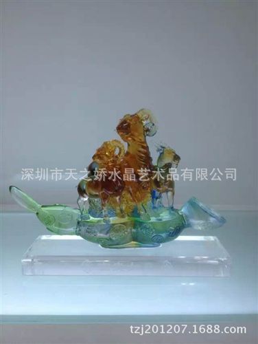 新品羊擺件 古法琉璃新品批發(fā)定制富貴如意琉璃擺件 三羊開泰琉璃羊 會(huì)議禮品原始圖片2