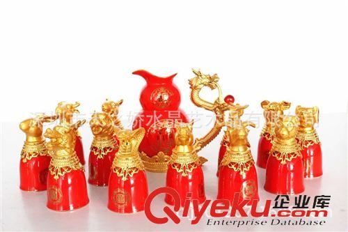 酒具系列擺件 批發(fā)陶瓷十二生肖酒杯，十三件酒杯套裝，gd陶瓷禮品套裝原始圖片3