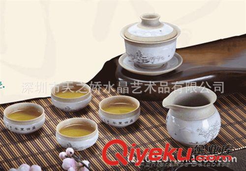 陶瓷產(chǎn)品 廠家直銷陶瓷盛世豐年玉鑲砂擺件馬到成功茶葉罐茶具擺件家居禮品原始圖片2