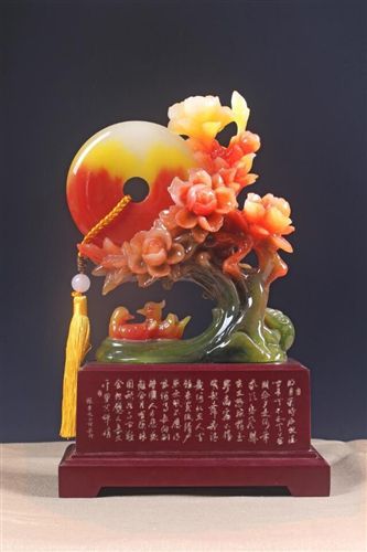 樹脂產品 供應仿玉擺件花好月圓樹脂擺件，中秋禮品，節日慶典gd商務禮品