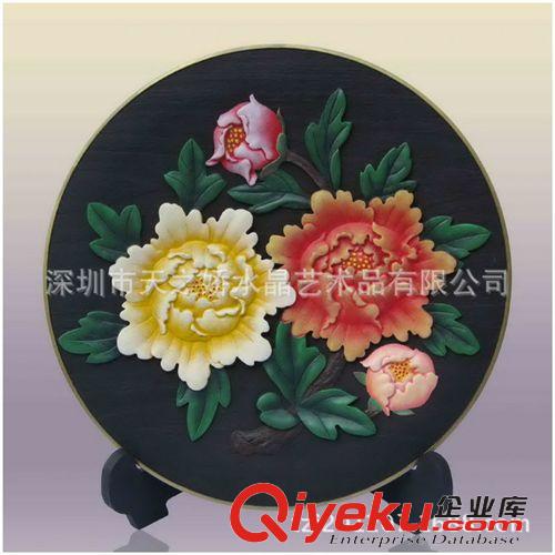 炭雕產(chǎn)品 供應(yīng)炭雕工藝品 開拓精神 富貴牡丹 花開富貴圓盤擺件炭雕盤