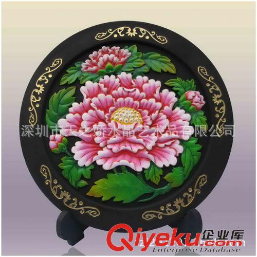 炭雕產(chǎn)品 供應(yīng)炭雕工藝品 開拓精神 富貴牡丹 花開富貴圓盤擺件炭雕盤