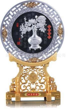 炭雕產品 供應炭雕馬圓盤擺件 延鶴松 四季平安如意家居商務擺件