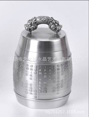 純錫產(chǎn)品 供應(yīng)純錫精品茶經(jīng)茶葉罐 百福茶葉罐 四紋神錫罐家居禮品會(huì)銷禮品