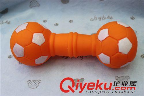 搪膠發(fā)聲玩具 足球杠鈴運(yùn)動玩具 狗狗磨牙益智玩具 寵物啃咬發(fā)聲玩具批發(fā)原始圖片2