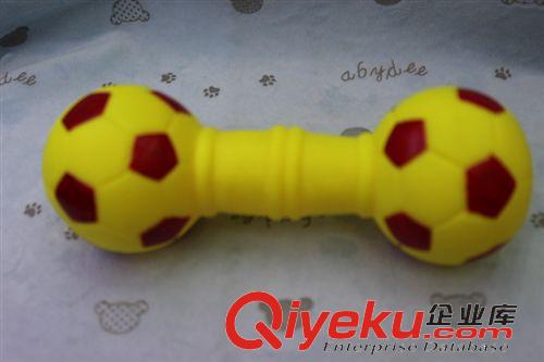 搪膠發(fā)聲玩具 足球杠鈴運(yùn)動玩具 狗狗磨牙益智玩具 寵物啃咬發(fā)聲玩具批發(fā)原始圖片3