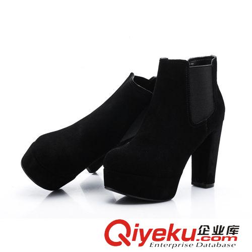 靚麗女鞋 2015新款冬zp粗跟防水臺馬丁靴高跟短靴女鞋女靴子廠家一件代發原始圖片3
