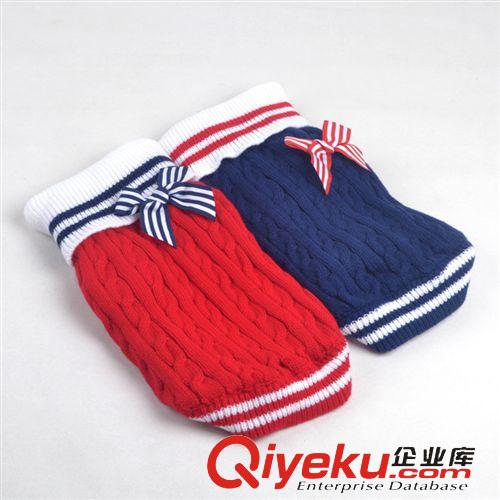 衣服類 CF3610 海軍蝴蝶結(jié)寵物毛衣 全國包郵+折扣 寵物衣服秋冬款代發(fā)原始圖片2