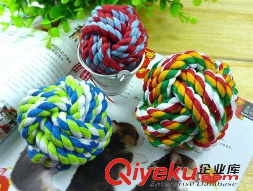 三股棉繩 廠家直銷 寵物用品 狗狗玩具 棉繩玩具光頭球原始圖片2