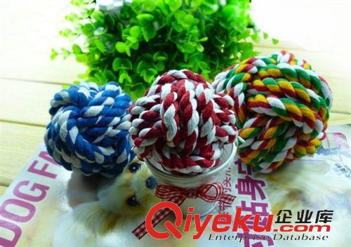 三股棉繩 廠家直銷 寵物用品 狗狗玩具 棉繩玩具光頭球原始圖片3