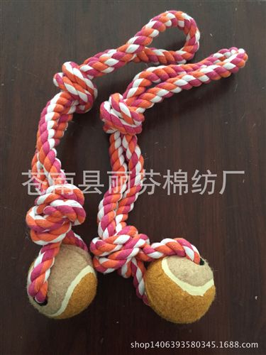 三股棉繩 廠家直銷 寵物用品 狗狗玩具 狗狗用品 寵物棉繩結玩具 雙股原始圖片2