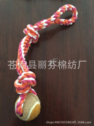 三股棉繩 廠家直銷 寵物用品 狗狗玩具 狗狗用品 寵物棉繩結玩具 雙股原始圖片3