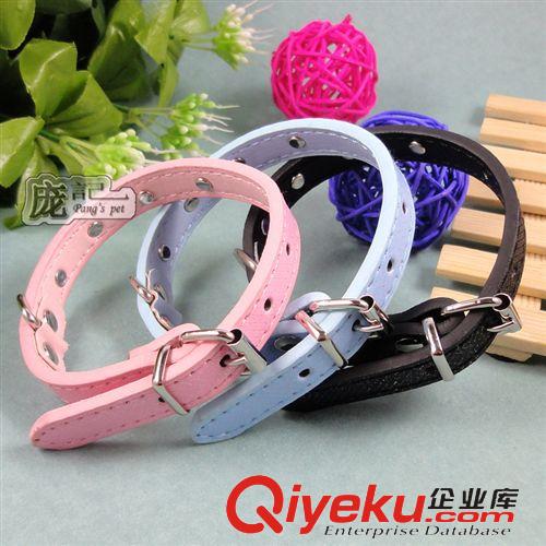 鏈子牽繩 鑲鉆PU項圈 寵物用品 貓狗項圈 加厚閃光 超結實 仿皮脖套 頸圈原始圖片2