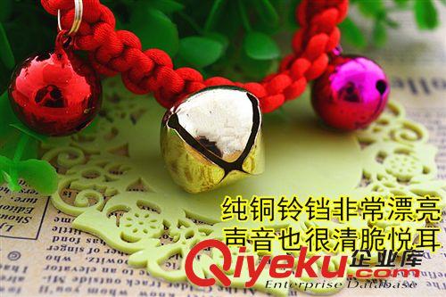 寵物玩具 狗狗紅繩彩色項鏈項圈狗鈴鐺 狗狗項圈 狗圈寵物用品狗項鏈掛飾原始圖片2
