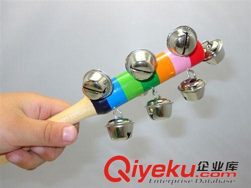 木質(zhì)玩具 木質(zhì)七彩手搖鈴串鈴嬰幼兒益智鈴鐺玩具批發(fā)廠家直銷原始圖片3