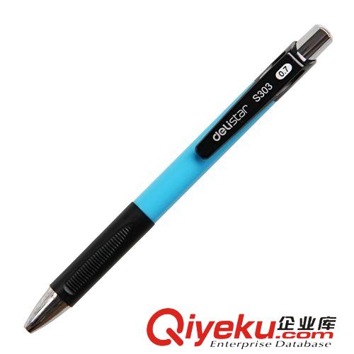 筆類(lèi) Deli/得力S303圓珠筆 0.7mm藍(lán)色筆芯 按動(dòng)原子筆彩色外殼原始圖片2