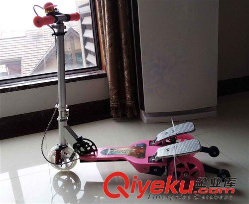 滑板車 tjzp兒童雙踏板動力滑板車 折疊三輪自助動力蛙式車 滑板車原始圖片2