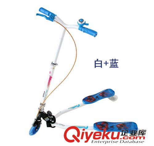 滑板車 全國(guó)包郵兒童發(fā)亮可折疊帶鈴鐺 減震 一體成型美洲豹三輪滑板車