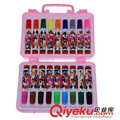 精品推薦 迪士尼正品 18色手提印章水彩筆 盒裝寶寶學習文具涂色筆1182原始圖片2