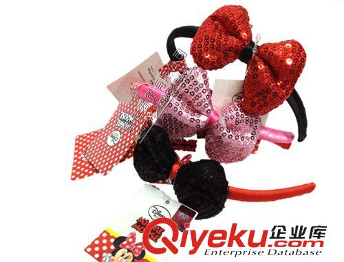 迪士尼 飾 品 mp暢銷玫紅發(fā)夾頭飾粉紅女式發(fā)飾米妮飾品迪士尼兒童兒童飾可愛