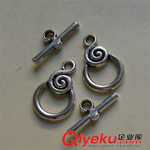 OT扣/合金扣 A0877 皮繩扣 200個/包 0.5克 15x6mm 古銀色合金飾品配件批發