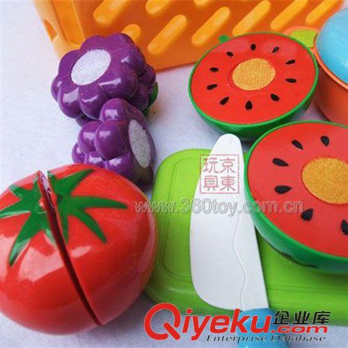 益智玩具 3C認(rèn)證兒童過家家玩具水果蔬菜切切看超市購物籃廚房玩具13件0.5原始圖片2