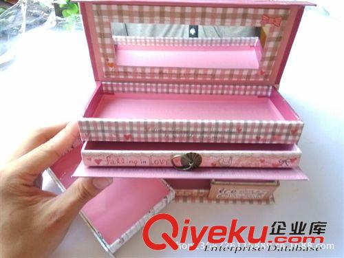 收納用品 廠家直銷 現(xiàn)貨批發(fā)韓版gd紙質(zhì)創(chuàng)意文具盒 帶鏡子雙層鉛筆盒