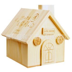 木制工藝品 迎賓工藝批發(fā)定做實(shí)木儲錢罐 創(chuàng)意家具桌面擺件 小房子儲錢罐原始圖片2