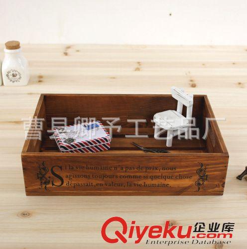 新款木盒 tj木盒日單 4格收納盒 做舊復(fù)古實(shí)木四格收納盒原始圖片3