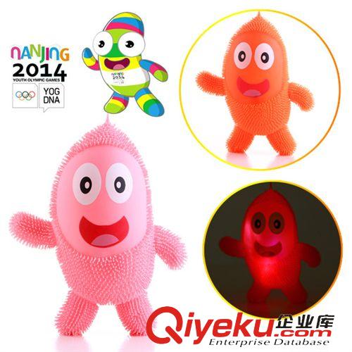 發(fā)光發(fā)泄玩具 15cm彩帶水晶彈力球 發(fā)光水球 跳跳球 地?cái)偼婢吲l(fā)閃光玩具