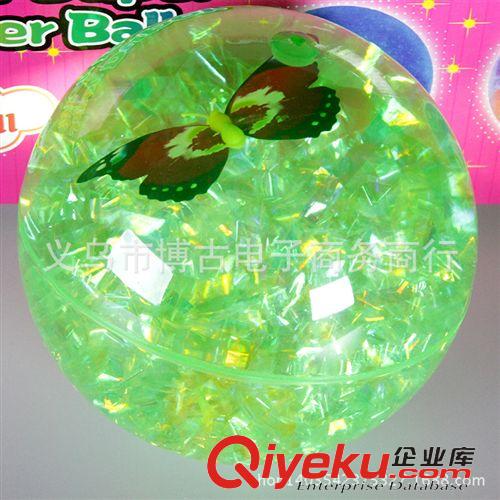 發(fā)光發(fā)泄玩具 15cm彩帶水晶彈力球 發(fā)光水球 跳跳球 地?cái)偼婢吲l(fā)閃光玩具原始圖片3