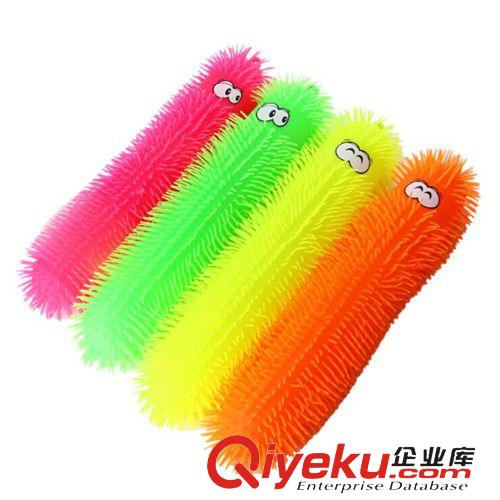 家居百貨 地攤熱賣發(fā)光玩具 七彩香味彈力閃光毛毛蟲 卡通軟膠發(fā)泄球原始圖片3