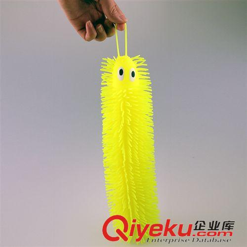 嬰童用品 閃光奶爸 柔軟可捏彈性擠壓大眼怪小黃鴨 發光毛毛蟲捏捏發泄玩具原始圖片3