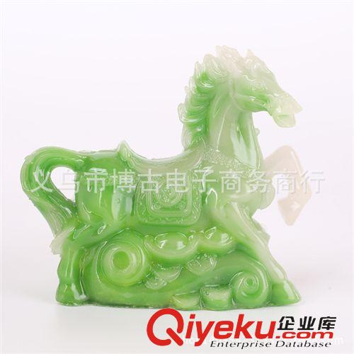 工藝品 創意擺件 玉器 龍馬精神實用創意禮品玉馬發財禮品 廠家促銷原始圖片2