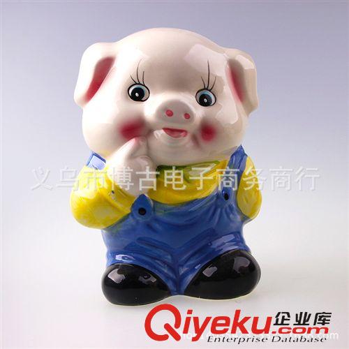 工藝品 學生豬 背帶褲麥兜豬豬豬俠搪膠存錢罐 家居飾品節(jié)日禮品原始圖片2