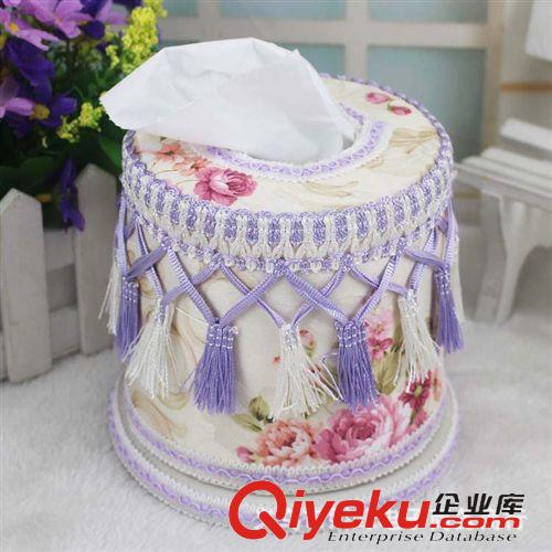 收納用品 圓紙巾盒  創意紙巾盒  花邊紙抽原始圖片2
