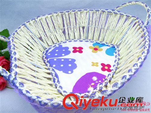 禮品工藝品 雜物收納籃水果籃手工藤編織蕾絲布藝零食收納筐 9.9十元貨源百貨原始圖片2