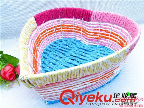 收納用品 熱銷彩色藤編水果籃收納籃儲物籃9.9十元店貨源義烏工藝品批發