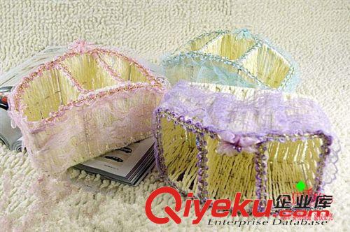收納用品 弧形格子籃 專業植物編織 純手工制作 藤編蕾絲收納籃 十元店貨源原始圖片2