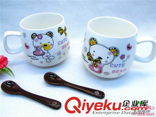 水杯 卡通盒裝對杯帶勺 情侶陶瓷杯水杯 9.9十元店貨源義烏百貨批發(fā)原始圖片2