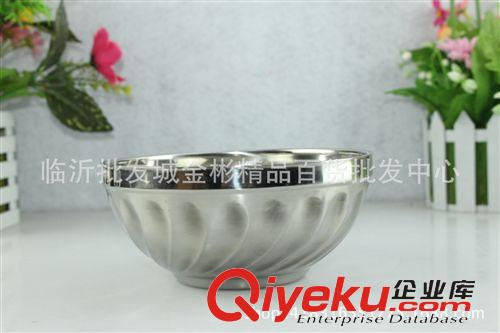 5元店貨源 16CM不銹鋼鉆石碗 雙層兒童碗10元店貨源日用百貨批發(fā)原始圖片3