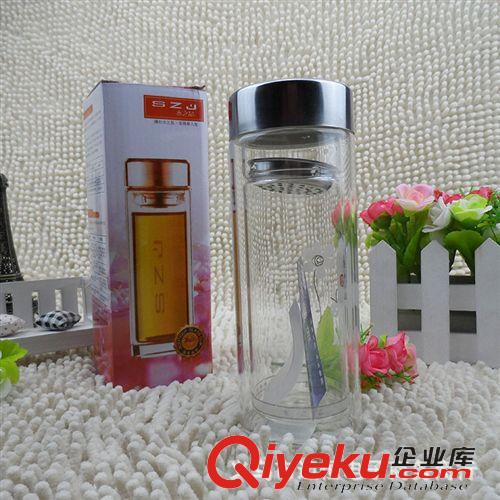 杯子 廠家批發(fā) 10元店日用百貨 雙層玻璃杯 精品玻璃水杯 廣告禮品杯原始圖片3