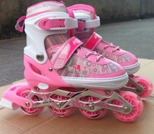 溜冰鞋inline skates 新款單閃輪滑鞋 旱冰鞋兒童可調直排滑冰鞋 溜冰鞋廠家批發(fā)輪滑