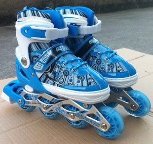 溜冰鞋inline skates 廠(chǎng)家tj直銷(xiāo)全閃溜冰鞋可調(diào)直排旱冰鞋兒童輪滑鞋原始圖片2