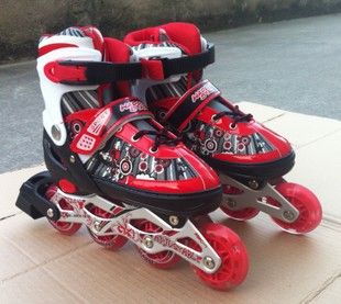 溜冰鞋inline skates 廠(chǎng)家tj直銷(xiāo)全閃溜冰鞋可調(diào)直排旱冰鞋兒童輪滑鞋原始圖片3