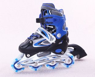 溜冰鞋inline skates 新款單閃輪滑鞋 旱冰鞋兒童可調(diào)直排滑冰鞋 溜冰鞋廠家批發(fā)輪滑